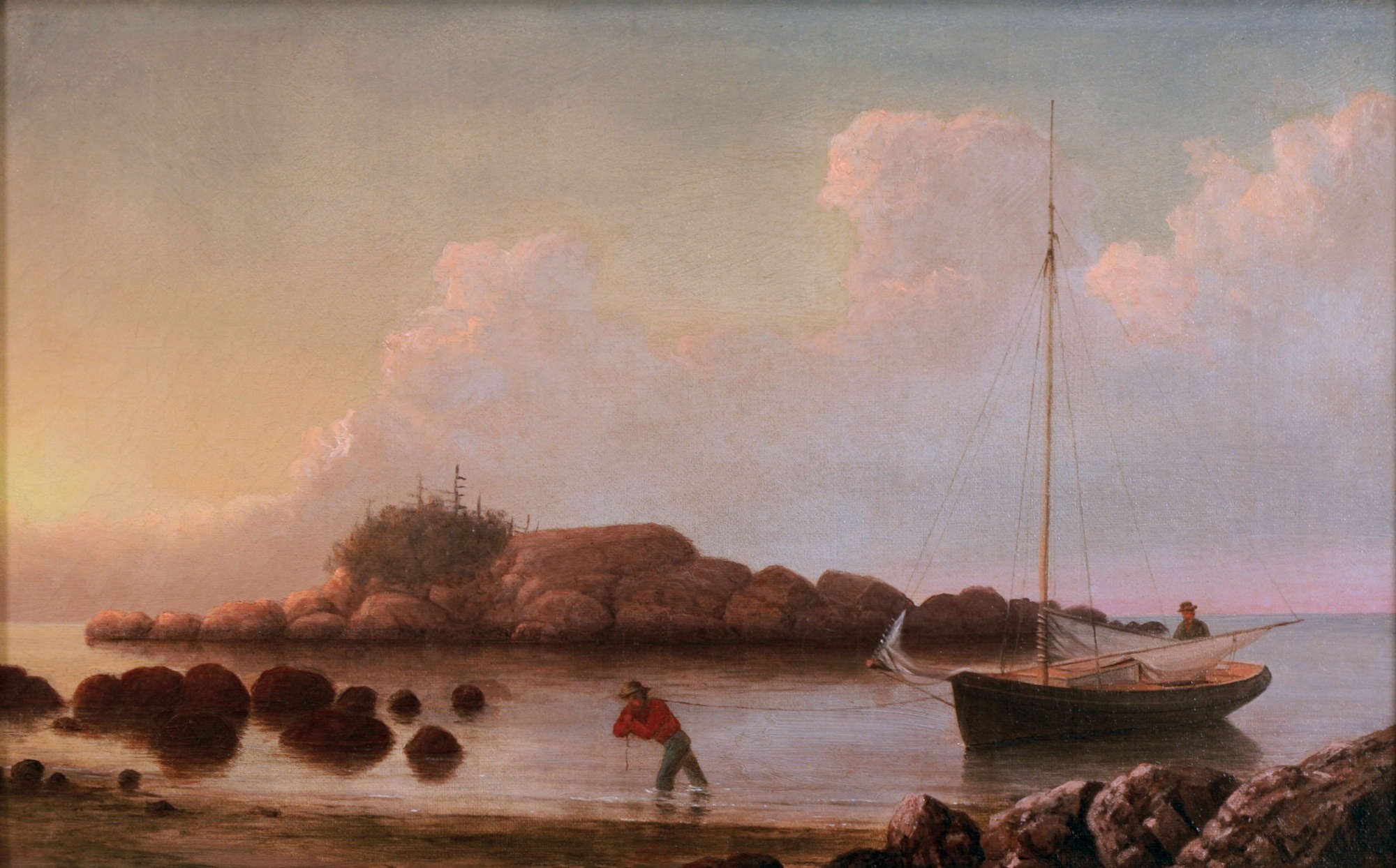 Coming Ashore near Brace's Rock, Gloucester, Massachusetts, c.1860 (inv. 60) 10 x 15 3/4 in. Private collection, On loan to Minnesota Marine Art Museum, Winona, since September 8, 2005.
